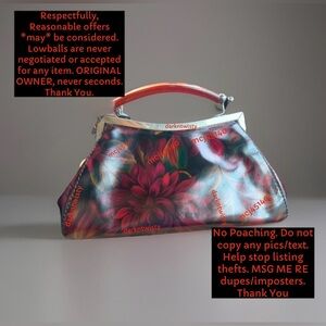 EXCEL NWOT Patrica Nash Kelmscott Kisslock Rustic Mums Leather Crossbody RETIRED